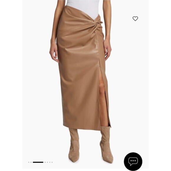 LaMarque Eileen Faux Leather Knot Midi Skirt Small - Picture 6 of 12